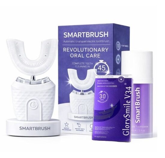 SmartBrush - Electric toothbrush + Purple Toothpaste + Whitening Strips 14pcs.